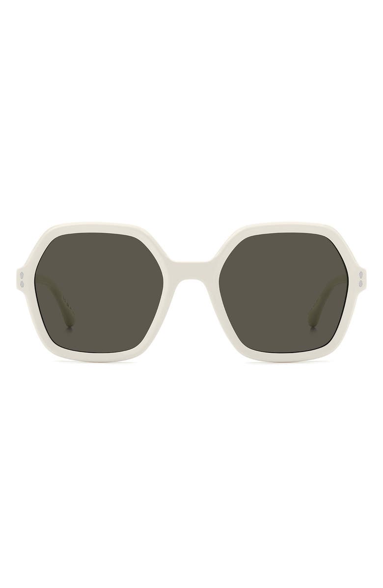 Isabel Marant 55mm Gradient Square Sunglasses, Main, color, Ivory/ Grey