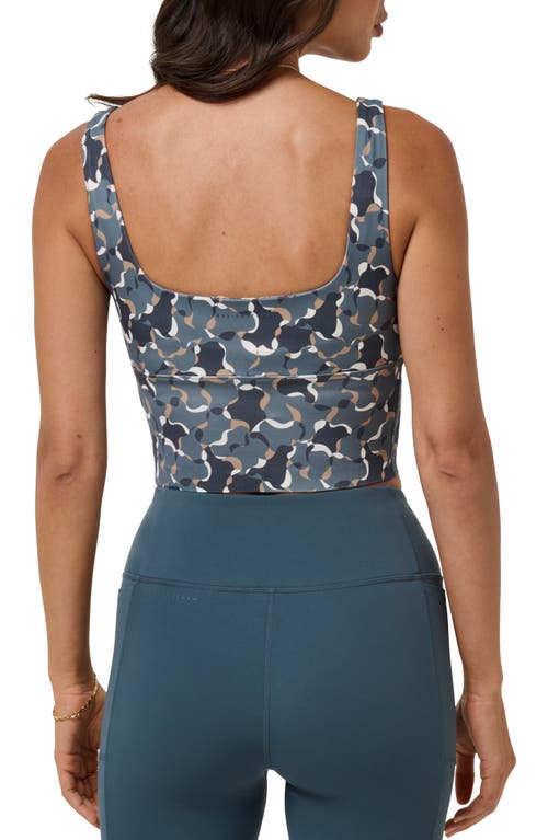 Travismathew Moveknit Camouflage Crop Tank In Green