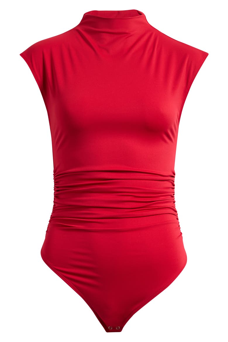 Weightless Mock Neck Bodysuit, Alternate, color, RUBY