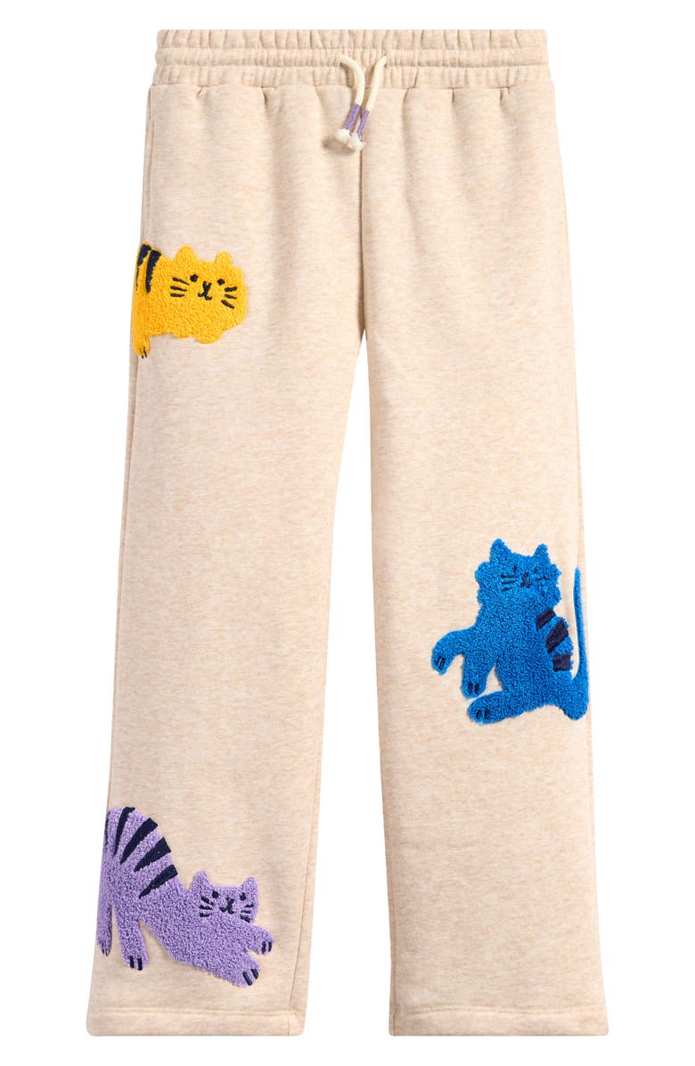 Mini Boden Kids' Appliquè Wide Leg Sweatpants, Main, color, 