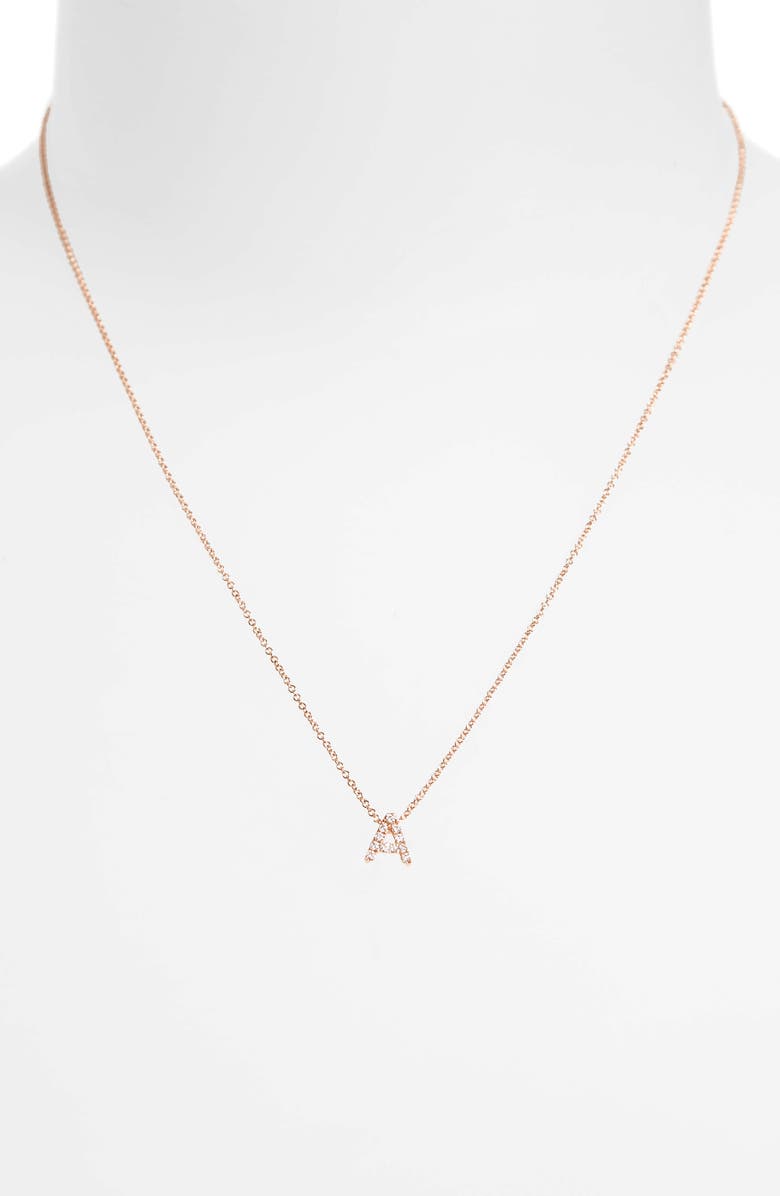 Bony Levy Diamond Pavé Initial Pendant Necklace, Alternate, color, 