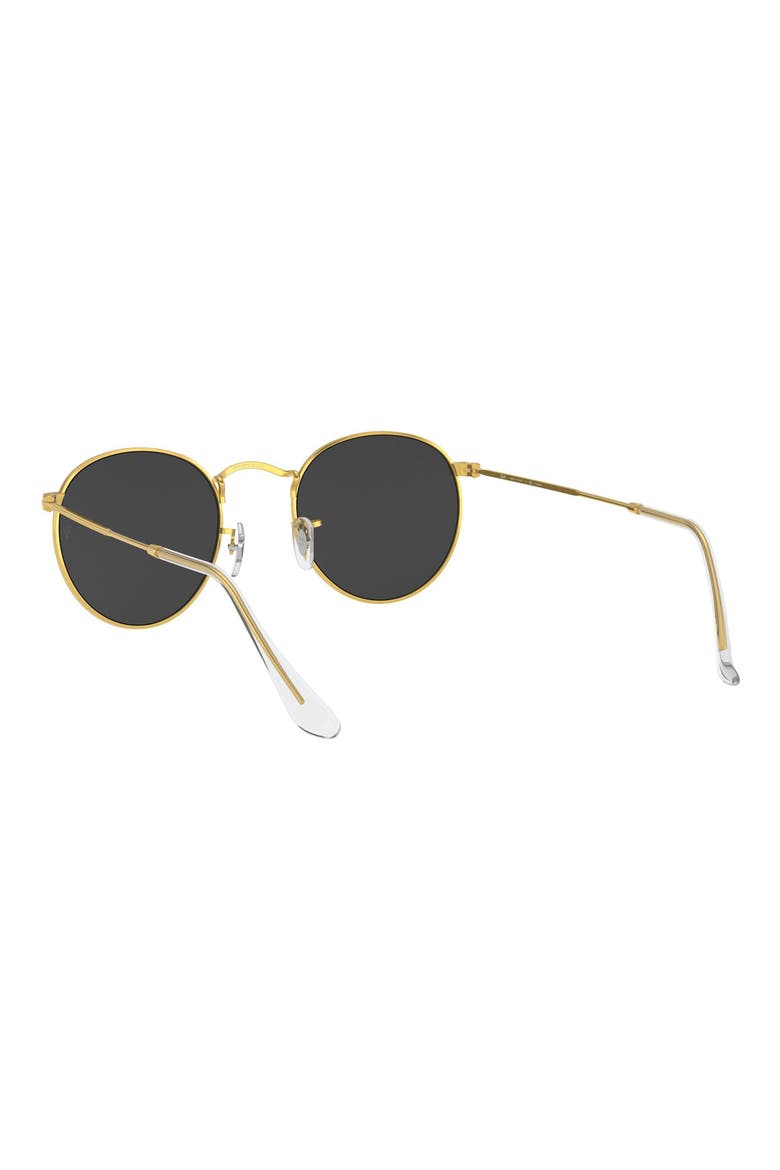 47mm Small Polarized Round Sunglasses, Alternate, color, GOLD/ BLACK