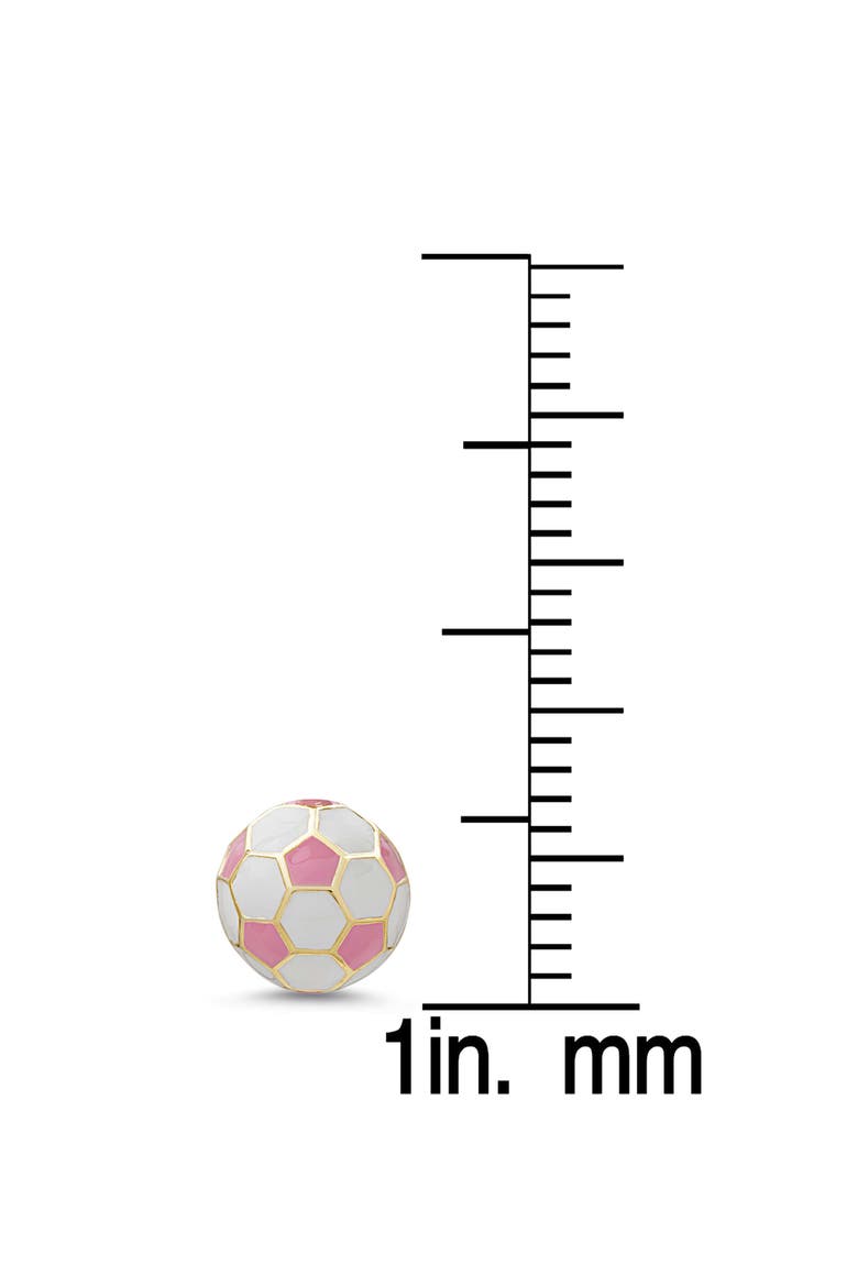 Kids' 3D Soccer Ball Stud Earrings, Alternate, color, PINK