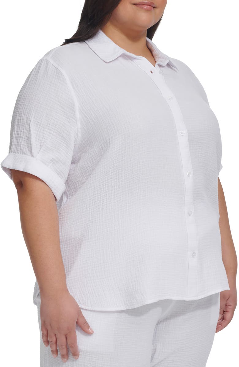 DKNY Jeans Short Sleeve Button-Up Shirt, Main, color,