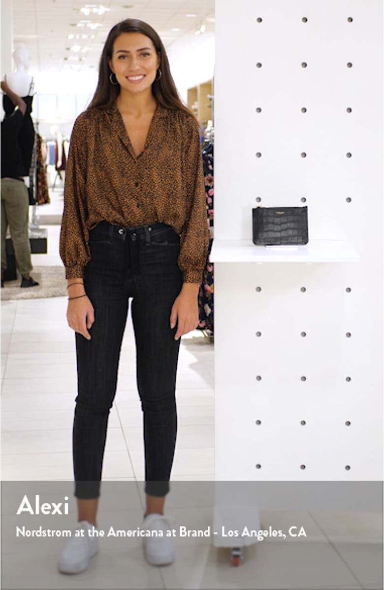 Brooklyn Croc Embossed Leather Clutch, sales video thumbnail