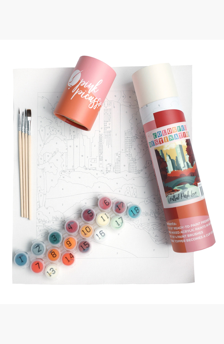 Pink Picasso Kits Central Park in Autumn Paint by Numbers Kit, Alternate, color, Multicolor