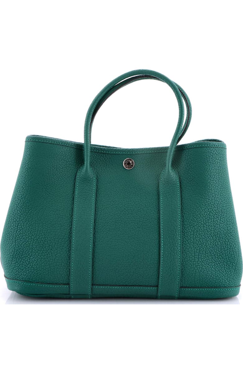 Pre-Owned Hermes Garden Party Tote Leather 30, Main, color, Malachite