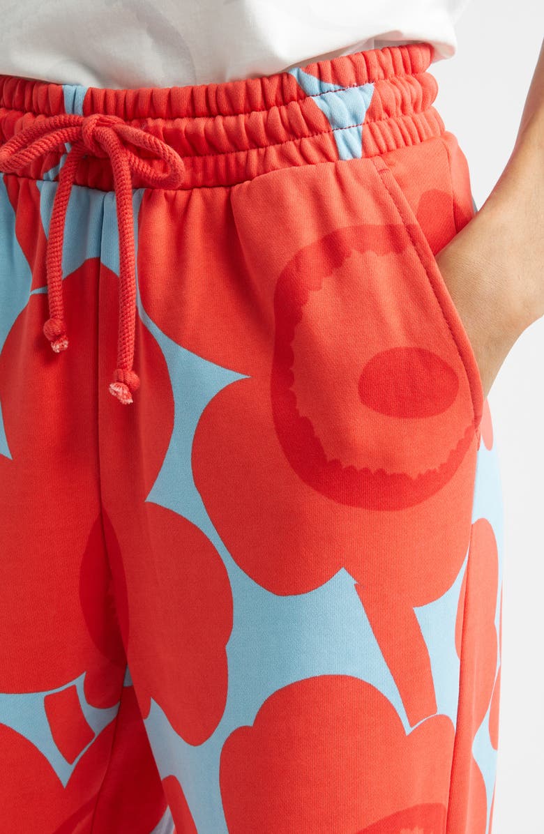 Marimekko Varret Unikko French Terry Sweatpants, Alternate, color, Light Blue Red
