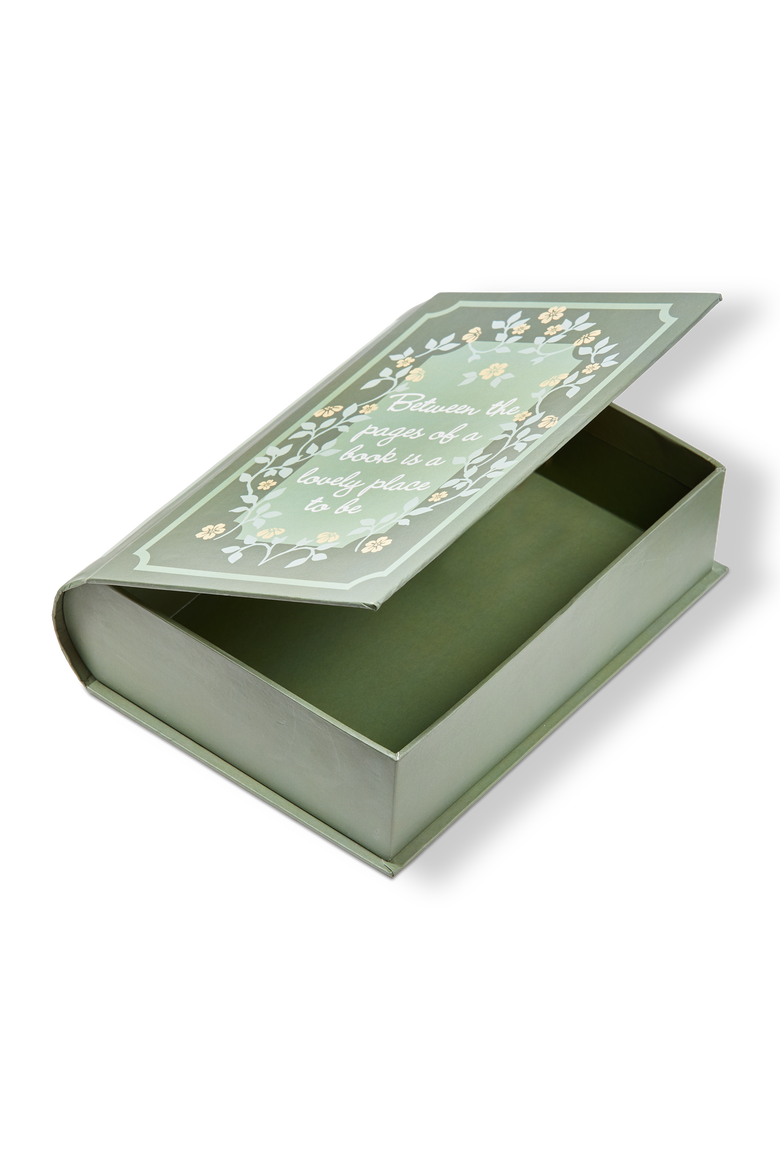 Between The Pages Decorative Book Box Green Multi 7.5 x 9.75 x 2.75 in, Alternate, color, Green