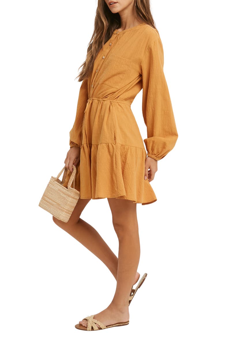 Long Sleeve Minidress, Alternate, color, AMBER