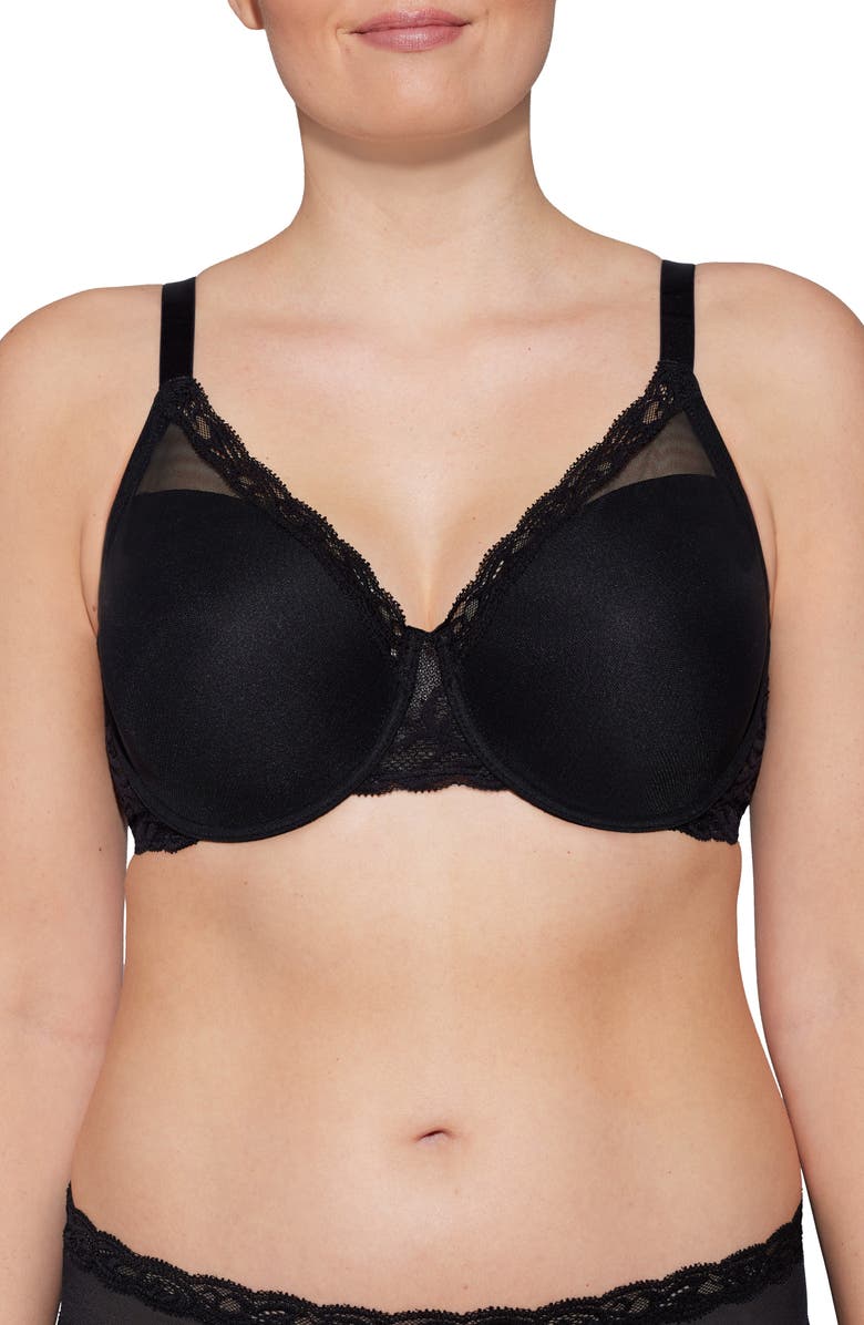 Natori Feathers Full Figure Underwire Bra, Main, color, Black