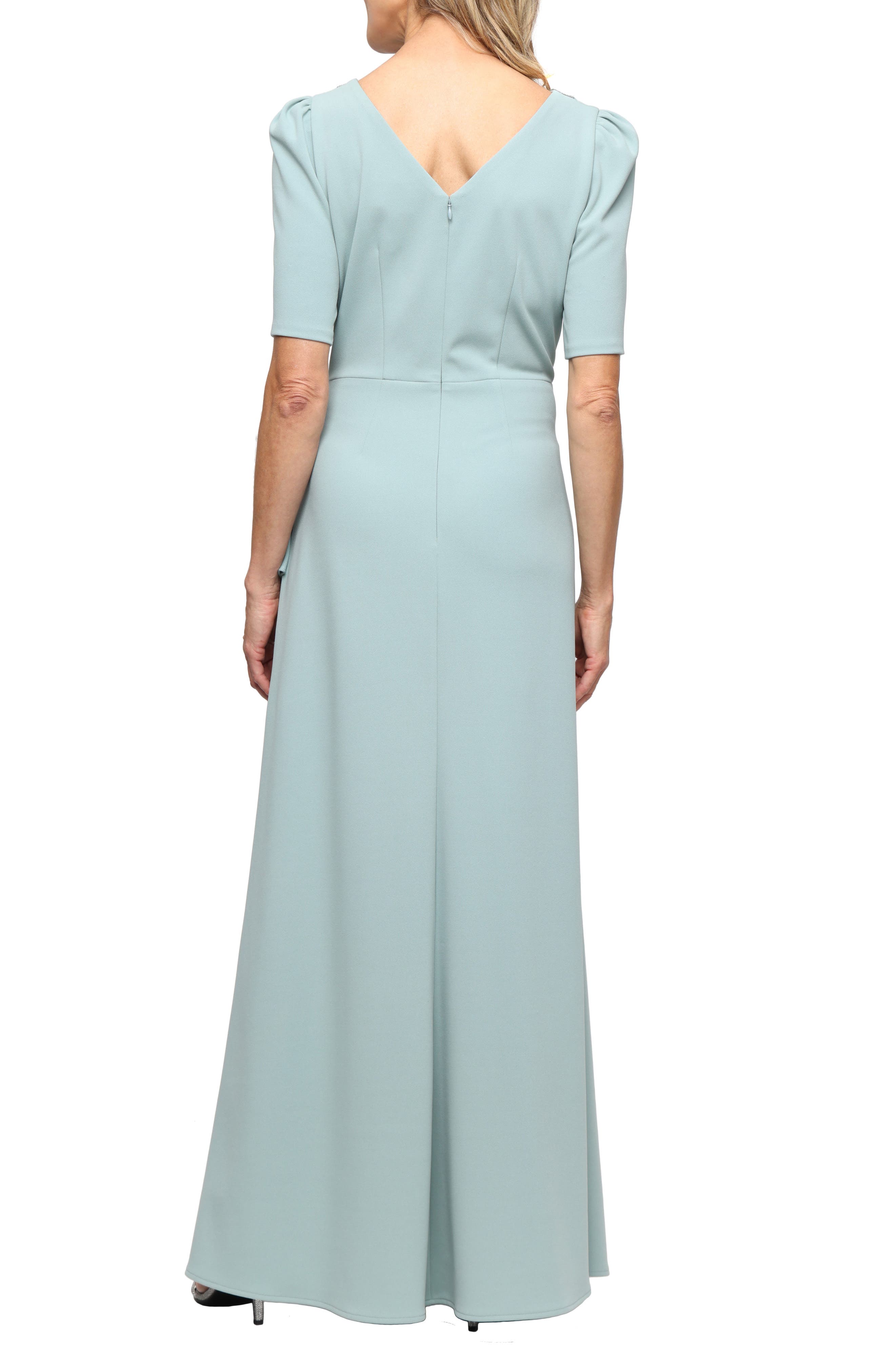 Embellished Neck Ruffle Gown - image 2