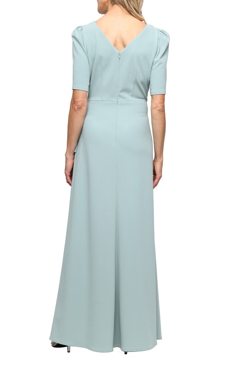 Alex Evenings Embellished Neck Ruffle Gown, Alternate, color, 