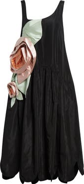 Simone Rocha Pressed Rosette Tilted Neck Dress