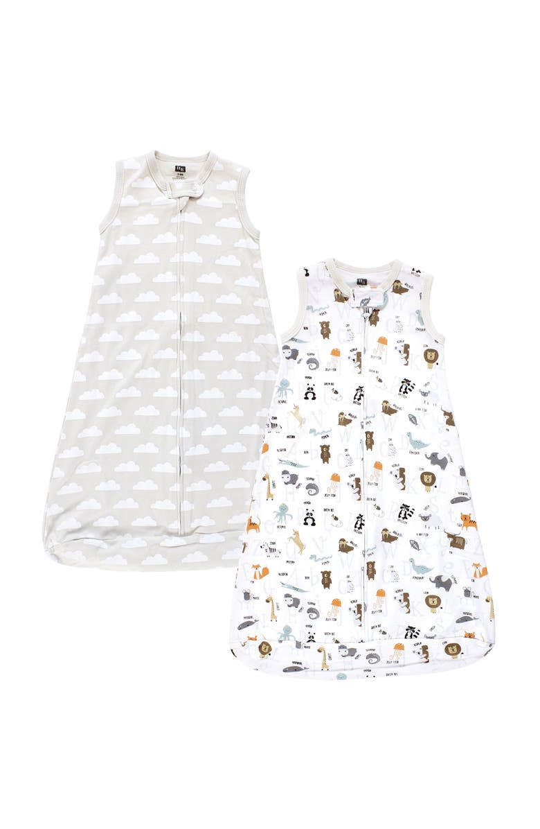 Hudson Baby Interlock Cotton Sleeveless Sleep Sack, Main, color, Alphabet Animals