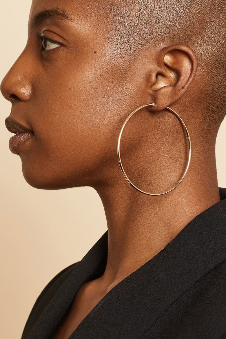 14K Gold Everything Oversized Hoop Earrings, Alternate, color, Rose Gold