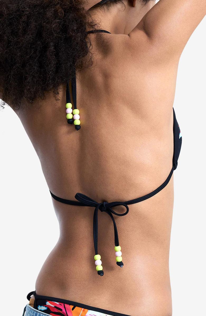 Desigual Daiquiri Triangle Bikini Top, Alternate, color, Black