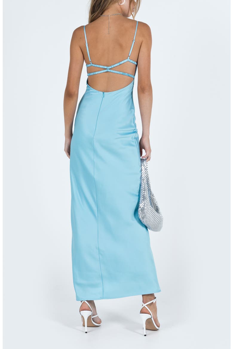 Ravia Satin Maxi Slipdress, Alternate, color, BLUE