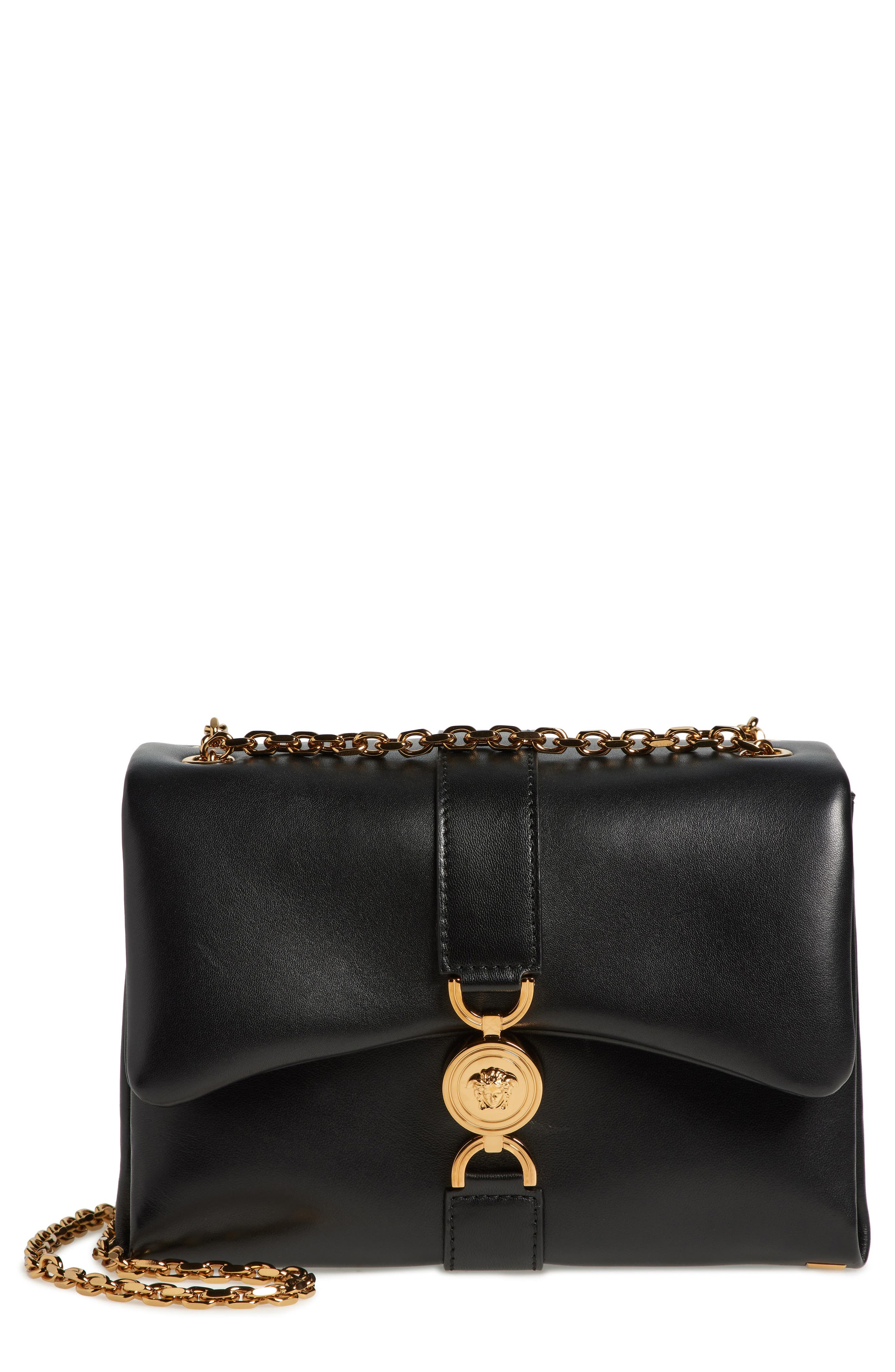 Versace Medusa 95 Kleio Leather Shoulder Bag, Main, color, 