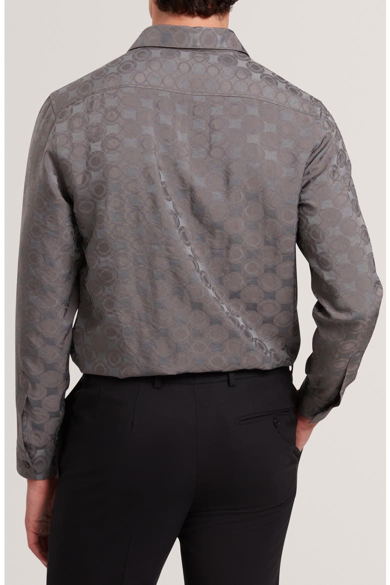 Farax Print Cotton Button-Up Shirt, Alternate, color, NAVY-GREY