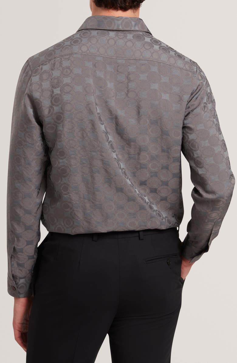 Ted Baker Farax Print Cotton Button-Up Shirt, Alternate, color, Navy-Grey