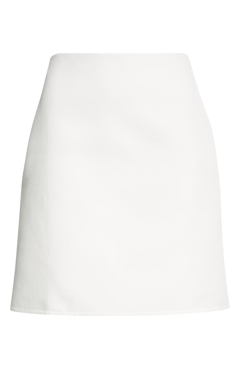 Akris High Waist Double Face Cotton & Silk Skirt, Alternate, color, Ecru