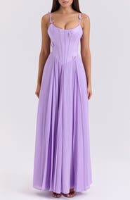 HOUSE OF CB Pascha Butterfly Appliqué Corset Maxi Dress