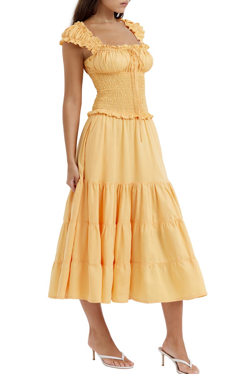 HOUSE OF CB Phedra Ruffle Smocked Bodice Sundress, Alternate, color, 