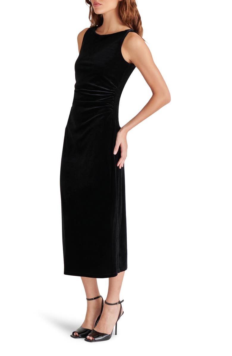 Steve Madden Cowl Neck Sleeveless Velvet Midi Dress, Alternate, color,