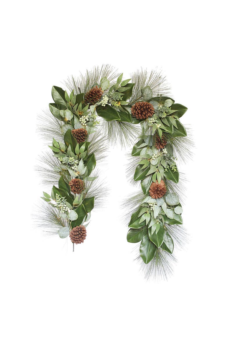 CG Hunter 6' Magnolia, Eucalyptus, Pinecone, & Needle Pine Garland, Alternate, color, Green