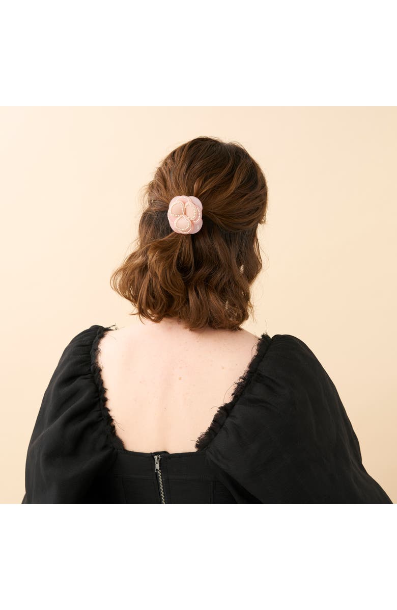 Alexandre de Paris Camelia Acetate Hair Tie, Alternate, color, Pink