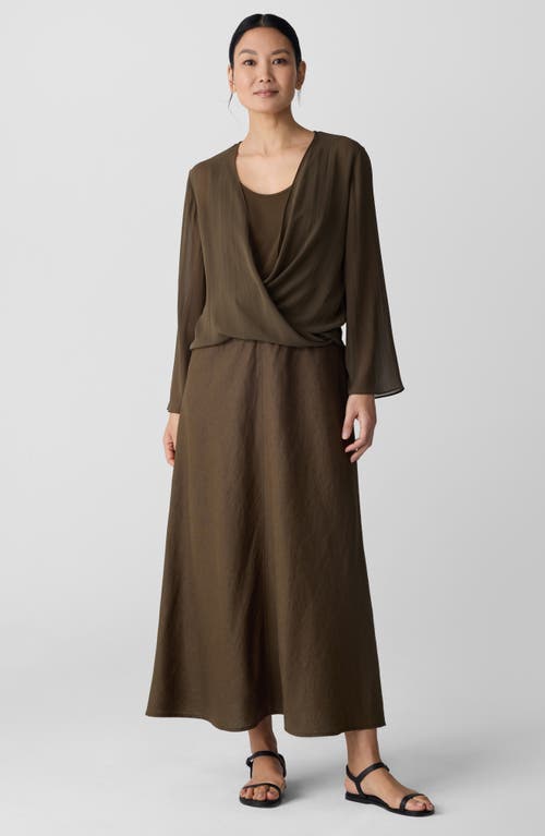 Eileen Fisher Bias Cut Organic Linen A-line Skirt In Brown