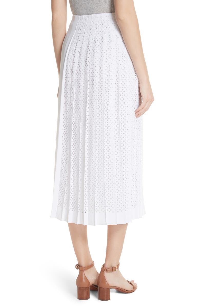 Tory Burch Carine Eyelet Midi Skirt, Alternate, color,