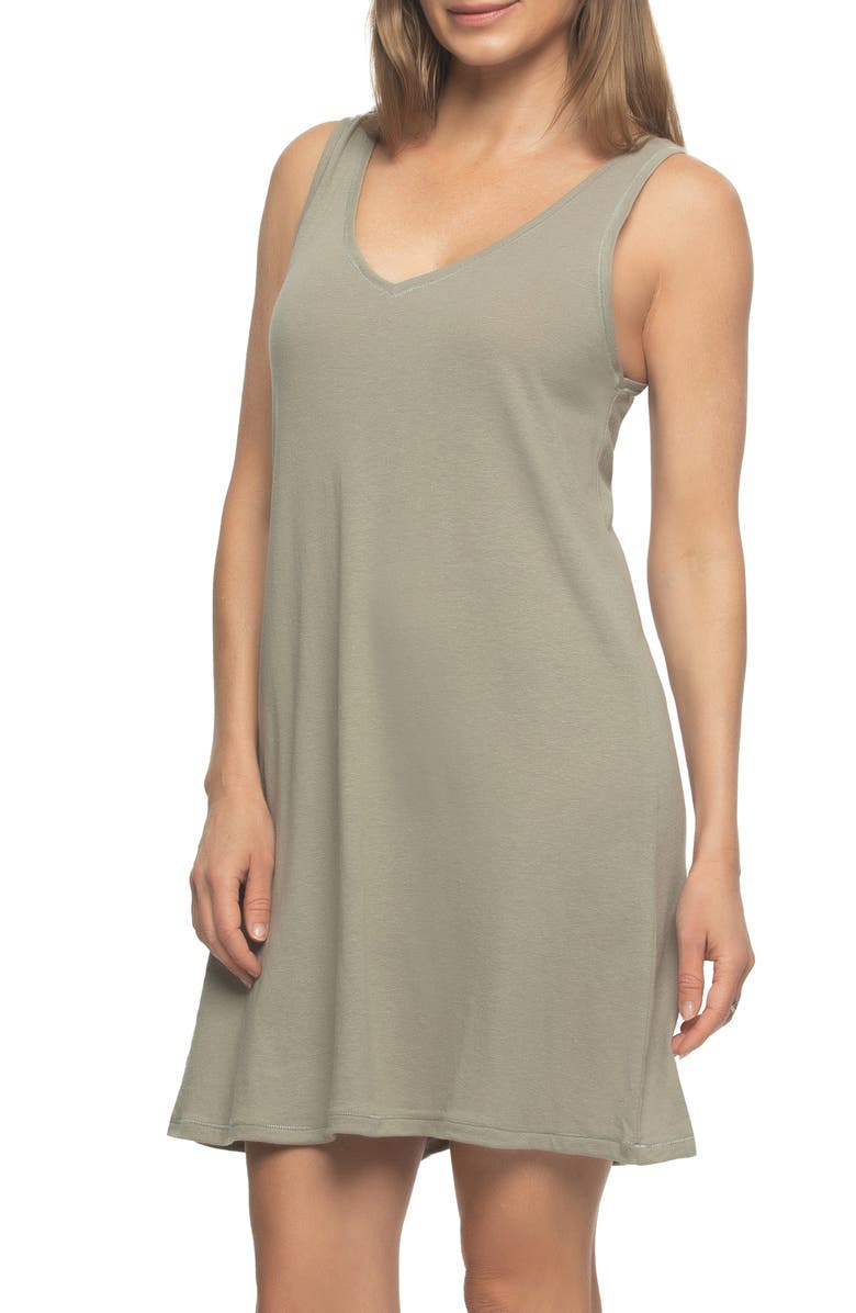 Felina Lauren Linen Blend Tank Chemise, Alternate, color, 