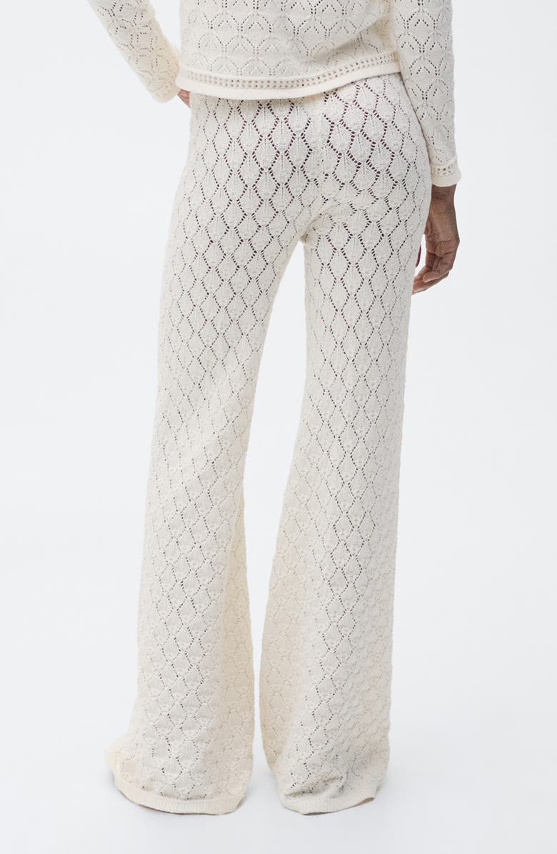 MANGO Openwork Knit Pull-On Straight Leg Pants, Alternate, color, 