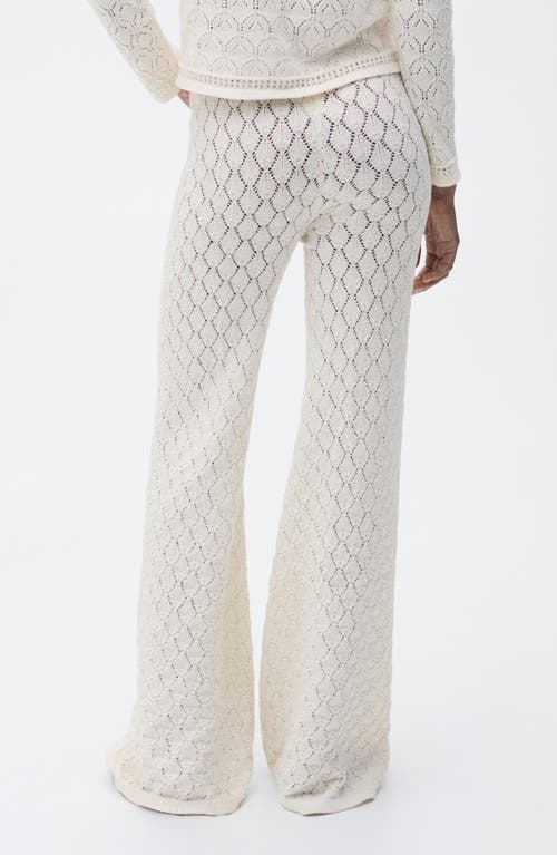 Shop Mango Openwork Knit Pull-on Straight Leg Pants