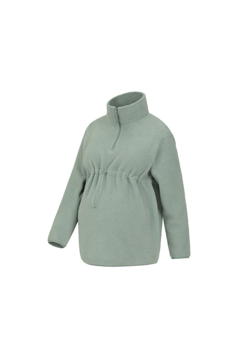 Cosy Fleece Half Zip Maternity Fleece Top, Alternate, color, Green
