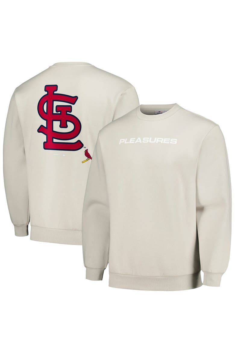 Men's PLEASURES Gray St. Louis Cardinals Ballpark Pullover Sweatshirt, Main, color, Gray