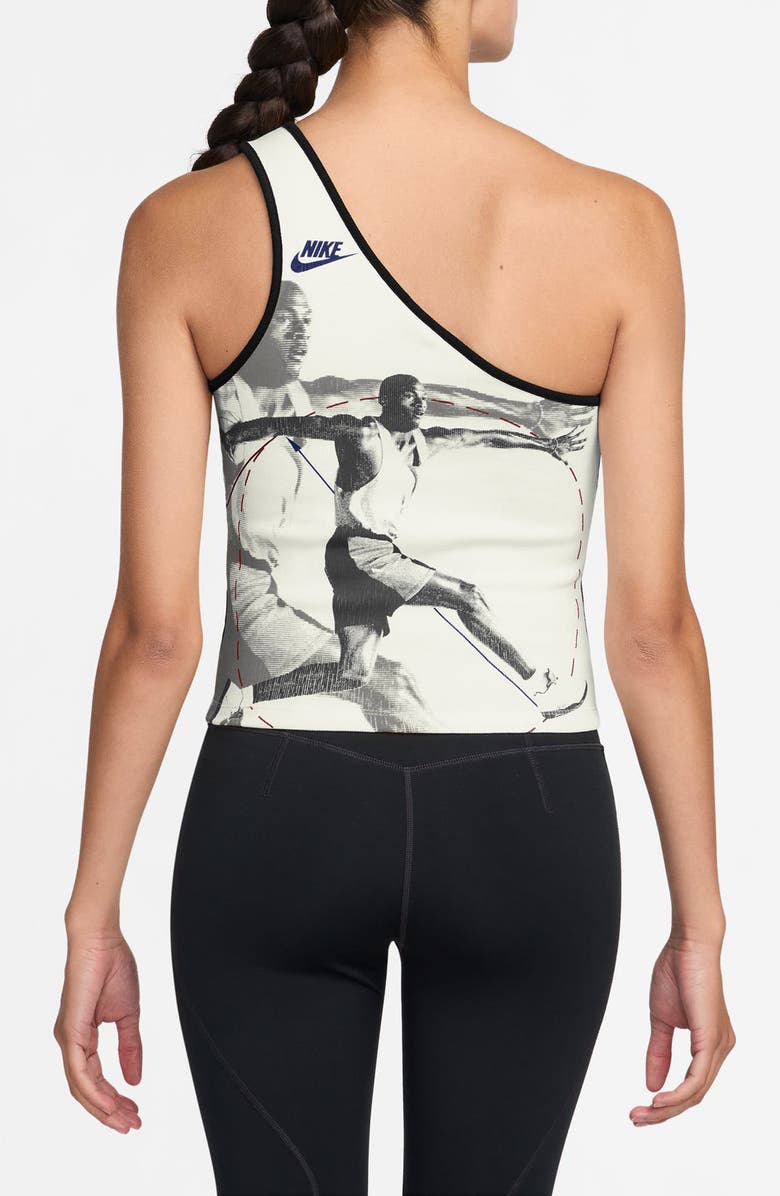 Jordan Flight Graphic Print One Shoulder Tank, Alternate, color, Sail