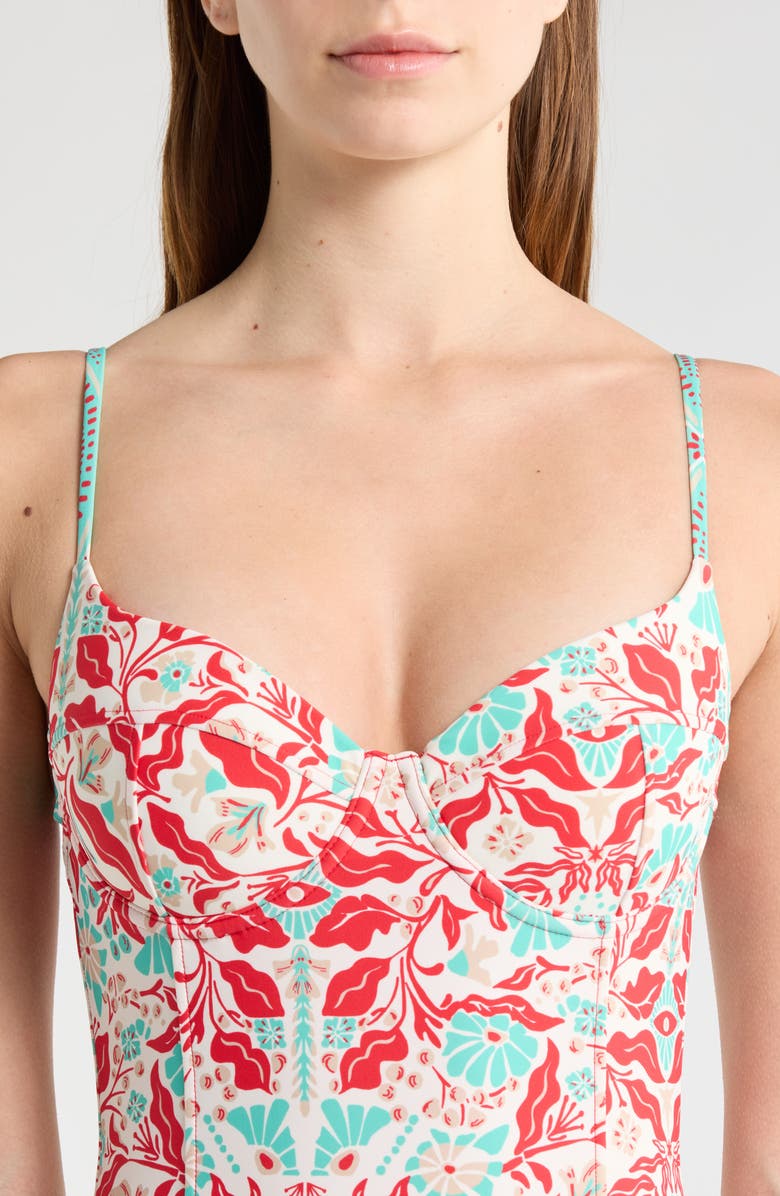 Ramy Brook Jayda Underwire One-Piece Swimsuit, Alternate, color, Flame Combo