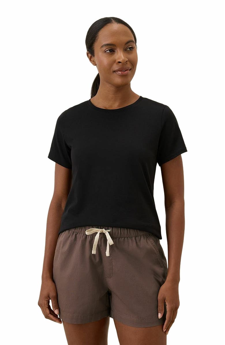 Pact Luxe Stretch Jersey Slim Tee, Main, color, Black