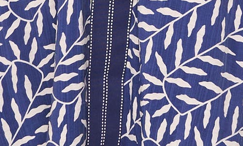 Halogenr Halogen(r) Leaf Print Contrast Detail Shift Dress
