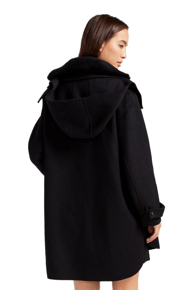 Heavy Hearted Detachable Hooded Coat, Alternate, color, Black