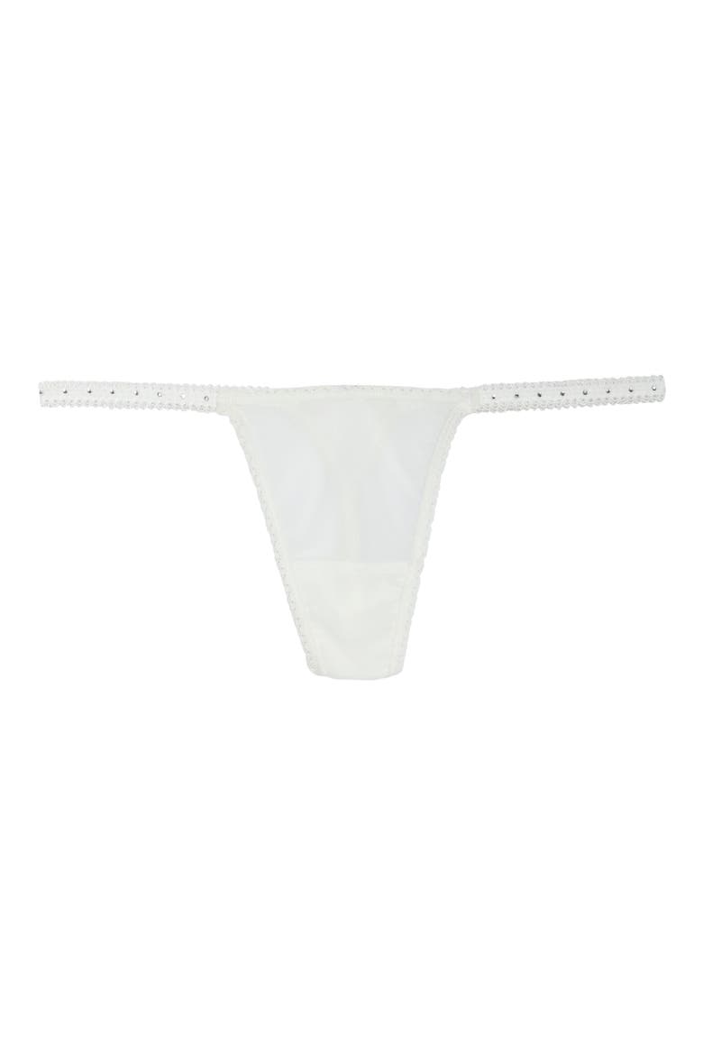 Mesh & Rhinestone G-String Thong, Alternate, color, MARSHMALLOW