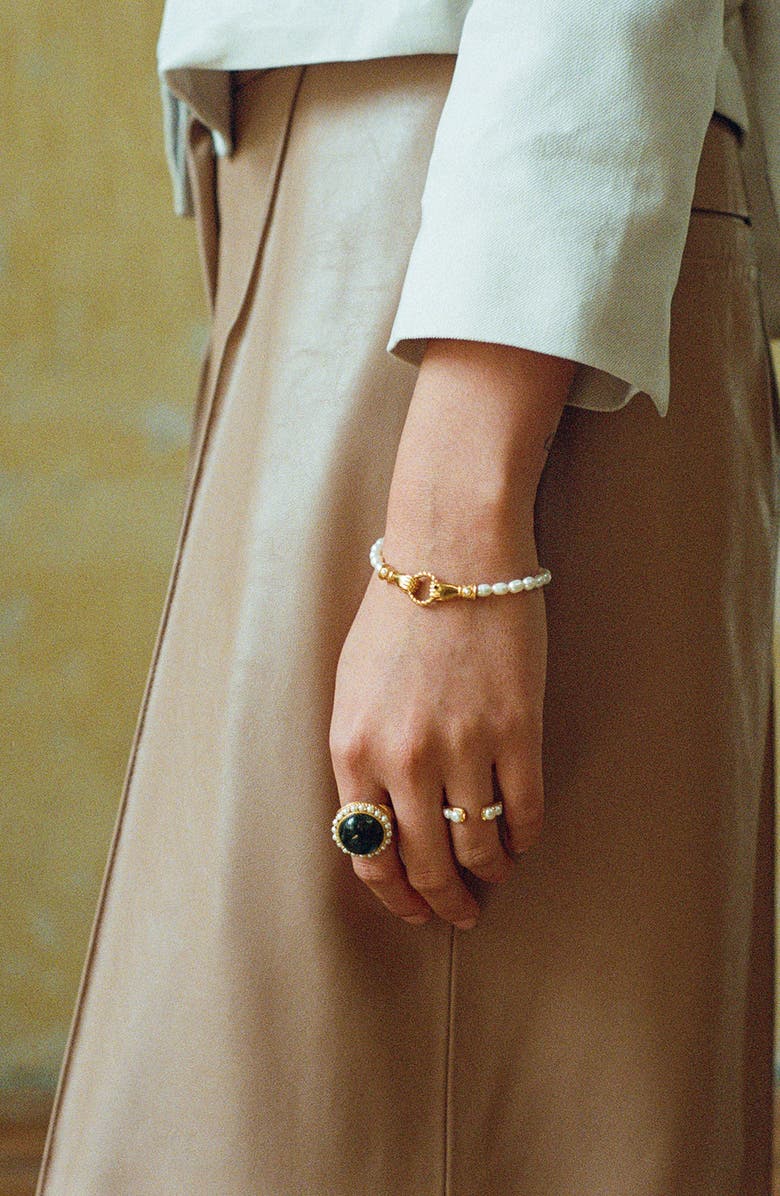 Missoma x Harris Reed In Good Hands Pearl Bracelet, Alternate, color, 