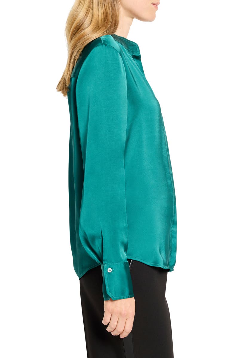 NIC+ZOE Day Gloss Button-Up Shirt, Alternate, color, Pine