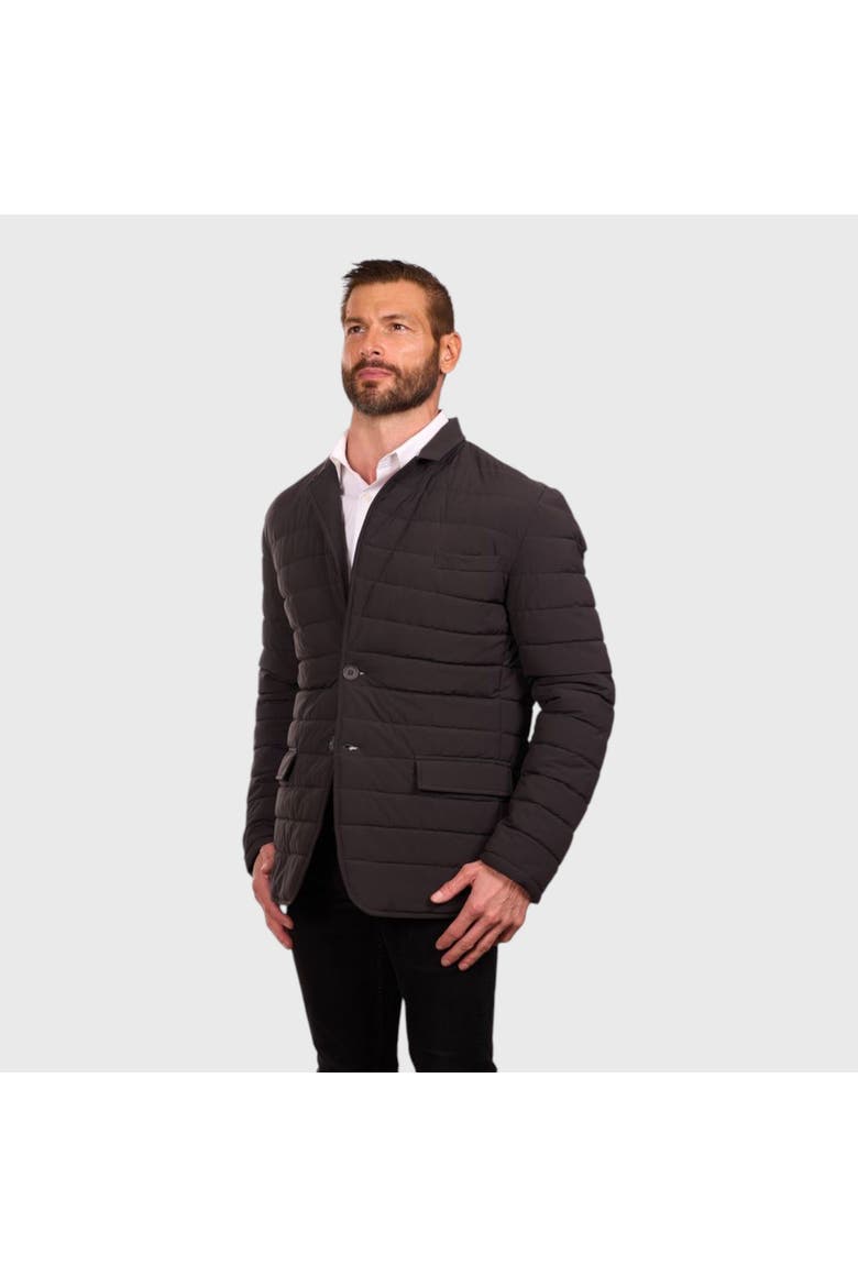 Tech Stretch Quilted Blazer Jacket, Main, color, Black