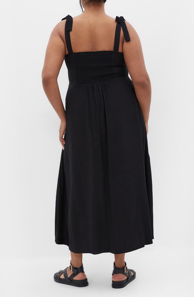 City Chic Penny Tie Strap Maxi Dress, Alternate, color, Black