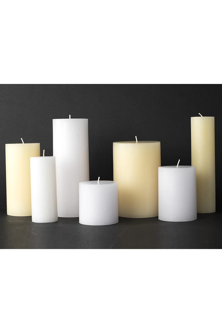 Chapel White Pillar Candle Unscented Long Burning Set of 2, Alternate, color, White
