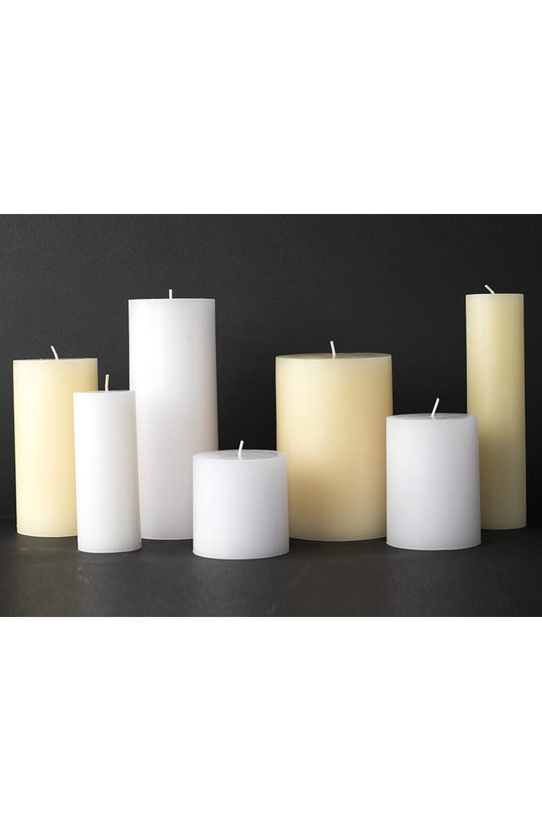 tag Ivory Pillar Candles Unscented Long Burning Set of 6, Alternate, color, Beige